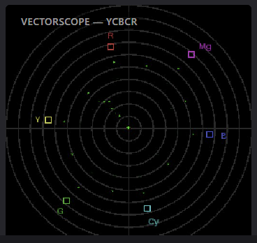 YCbCr vectorscope